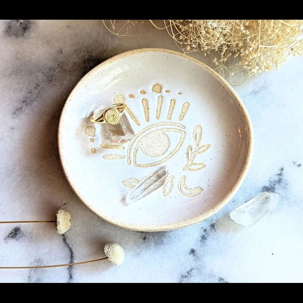 Evil Eye Signet Ring | Kindred Row & Inner Eye Ceramic Dish | Goddess Provisions - Picture 2 of 10